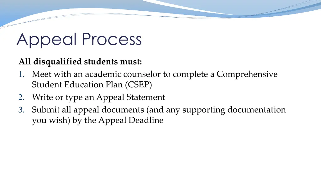 appeal process