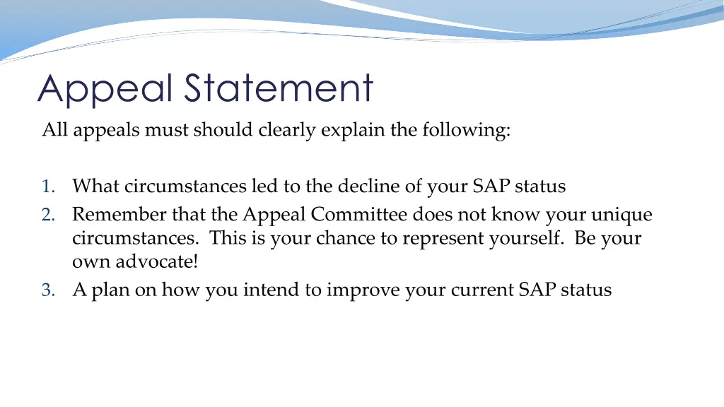 appeal statement