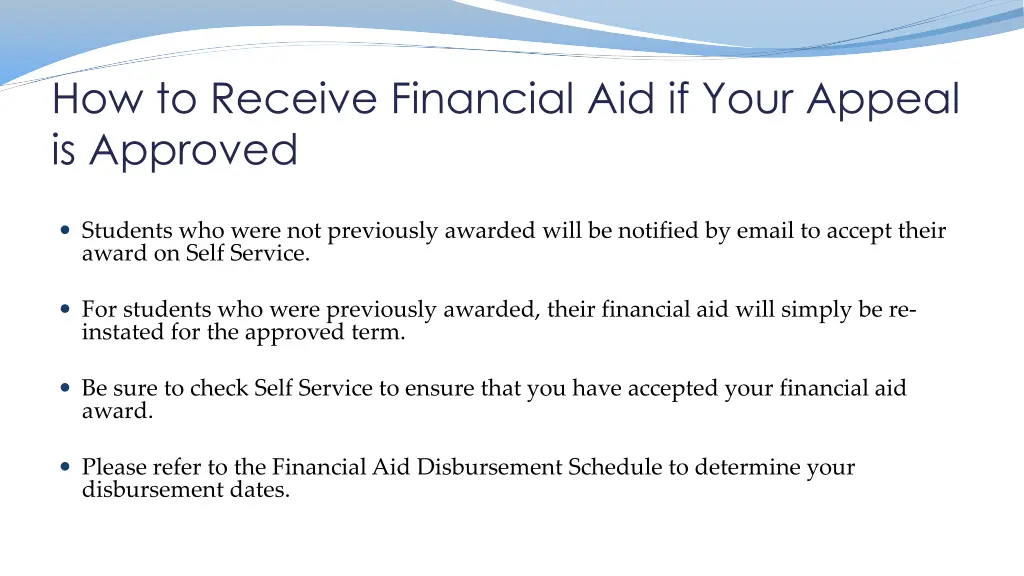 how to receive financial aid if your appeal