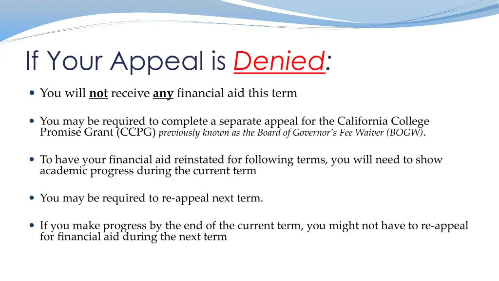 if your appeal is denied