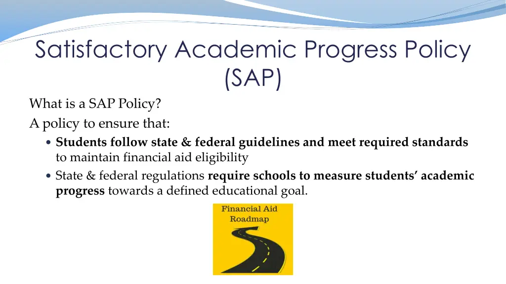 satisfactory academic progress policy sap what