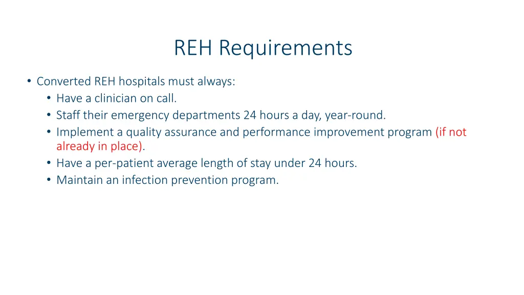 reh requirements