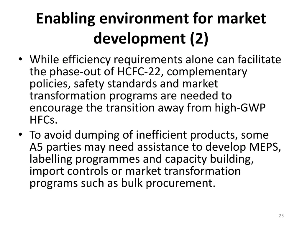 enabling environment for market development 1