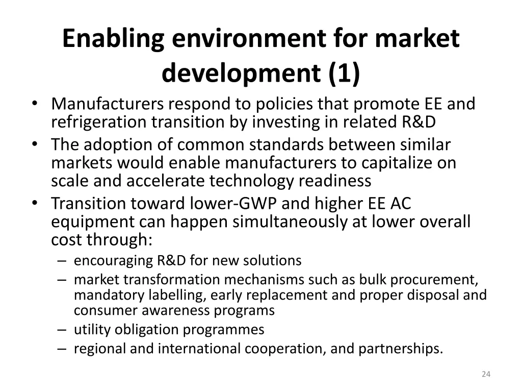 enabling environment for market development