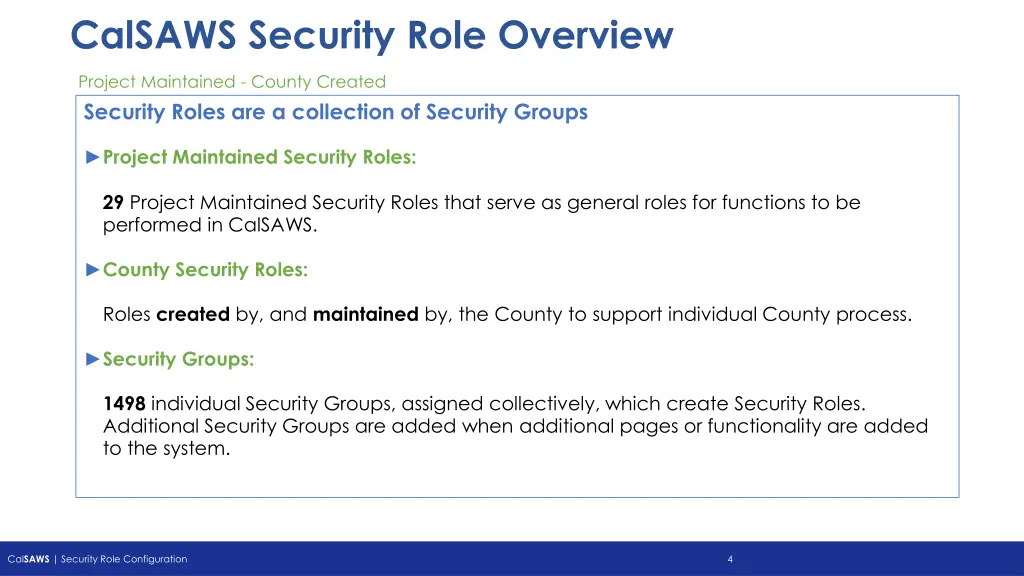 calsaws security role overview