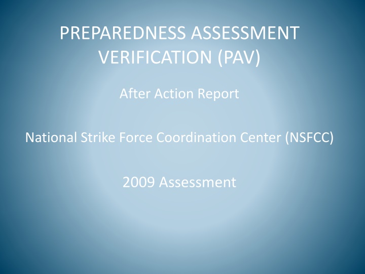 preparedness assessment verification pav