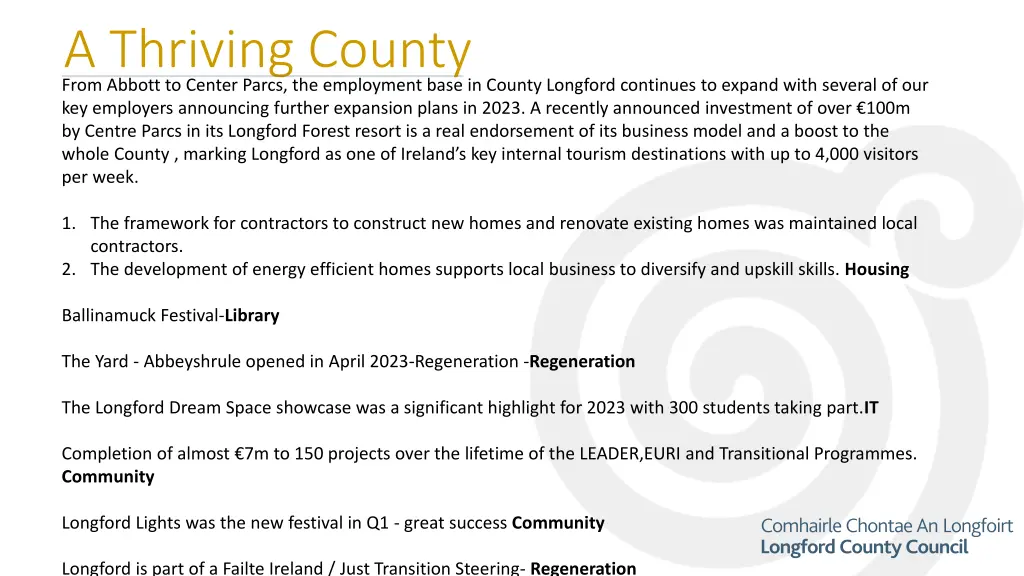 a thriving county from abbott to center parcs