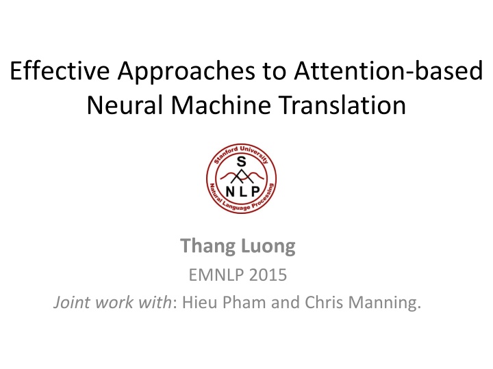 effective approaches to attention based neural