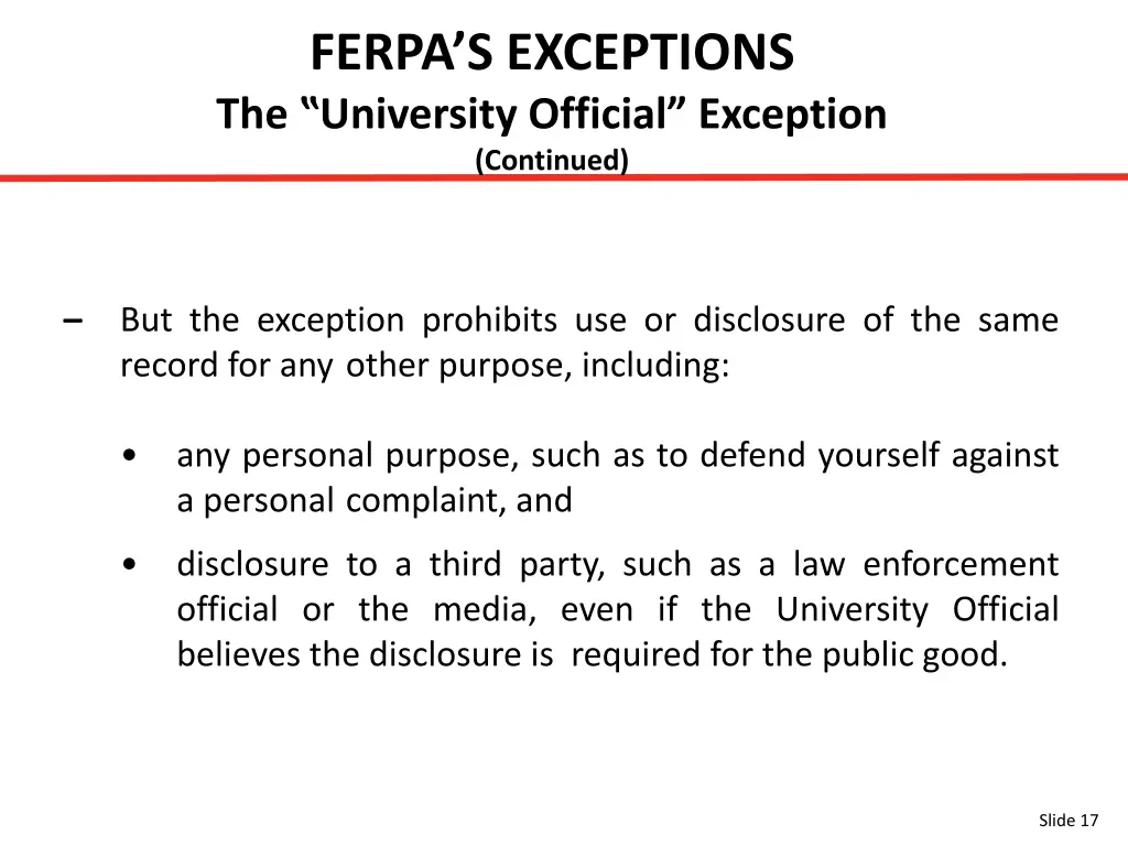ferpa s exceptions the university official 1