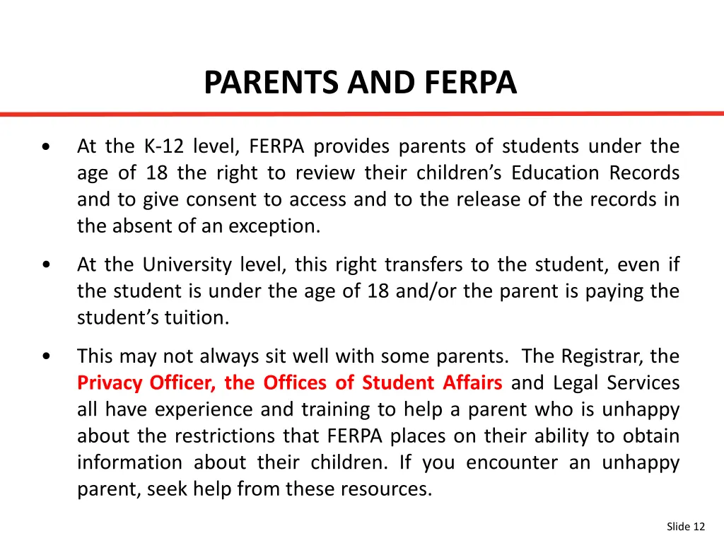 parents and ferpa