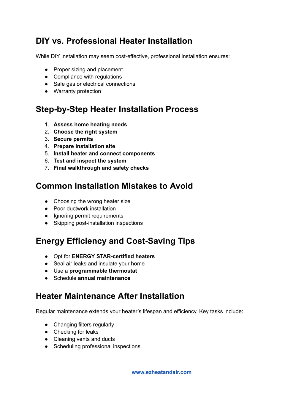 diy vs professional heater installation