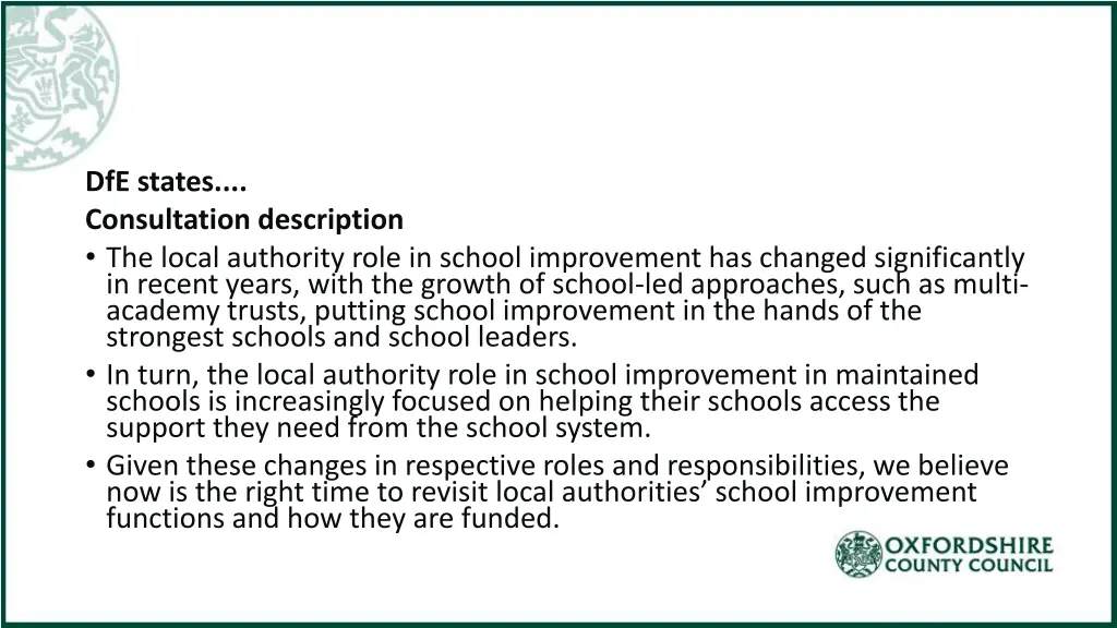 dfe states consultation description the local