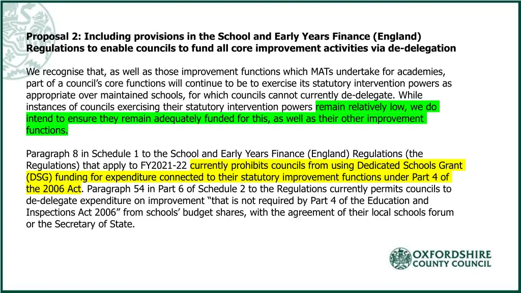 proposal 2 including provisions in the school