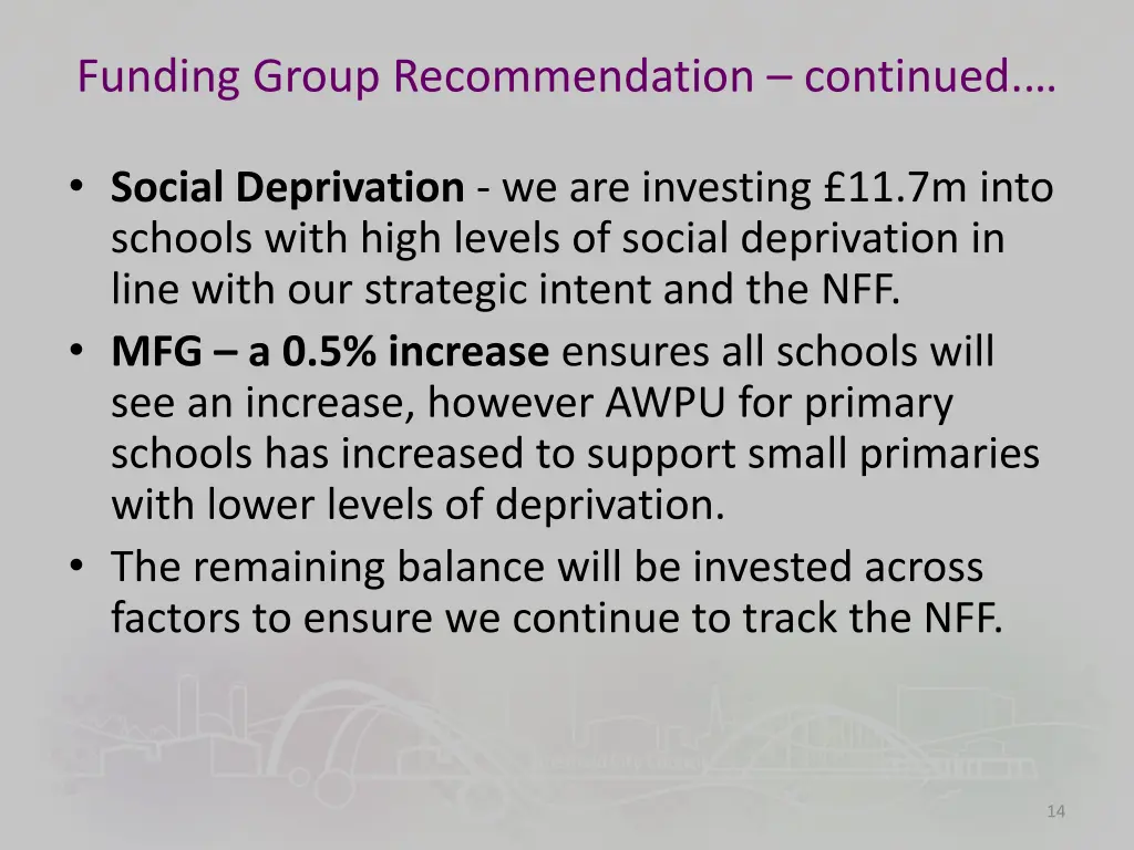 funding group recommendation continued 1