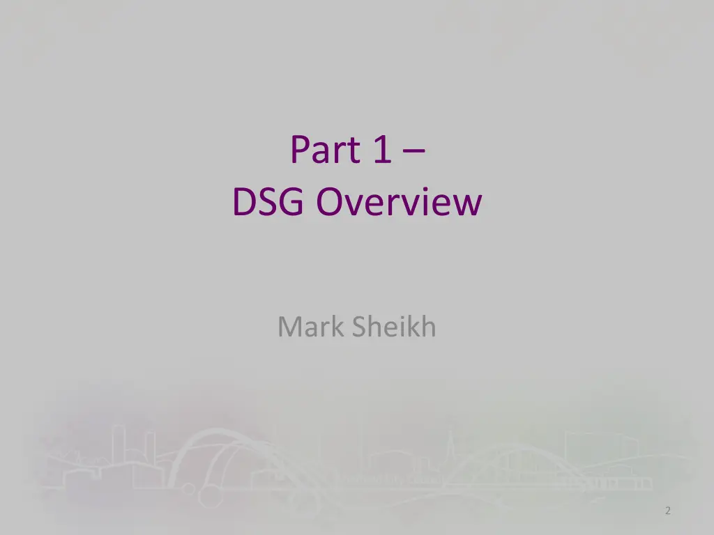 part 1 dsg overview