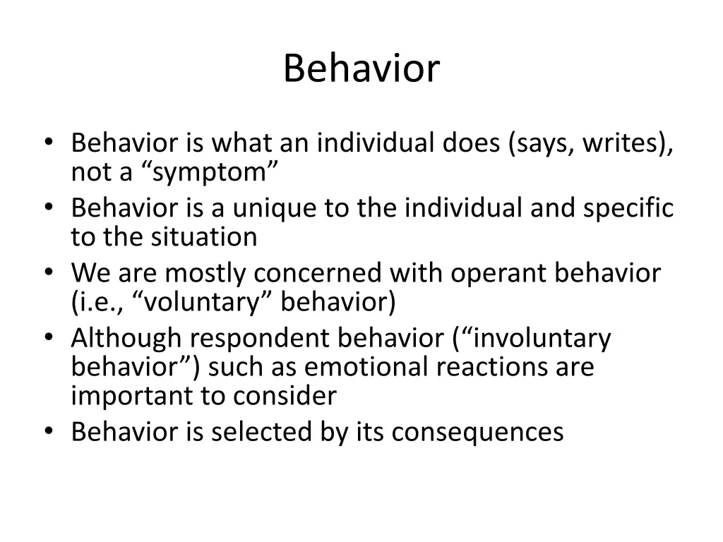 behavior