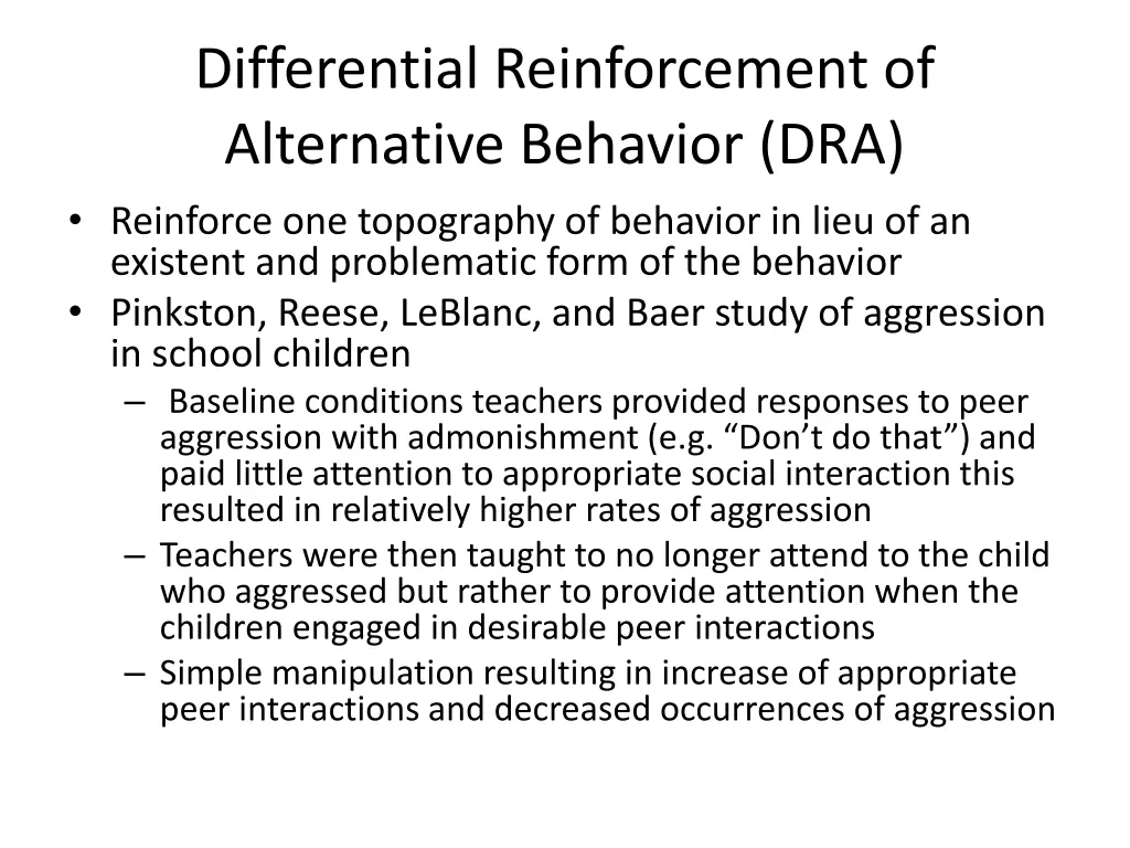 differential reinforcement of alternative