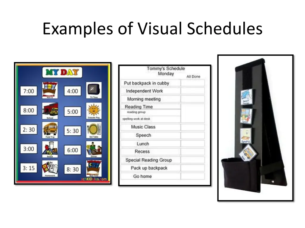 examples of visual schedules