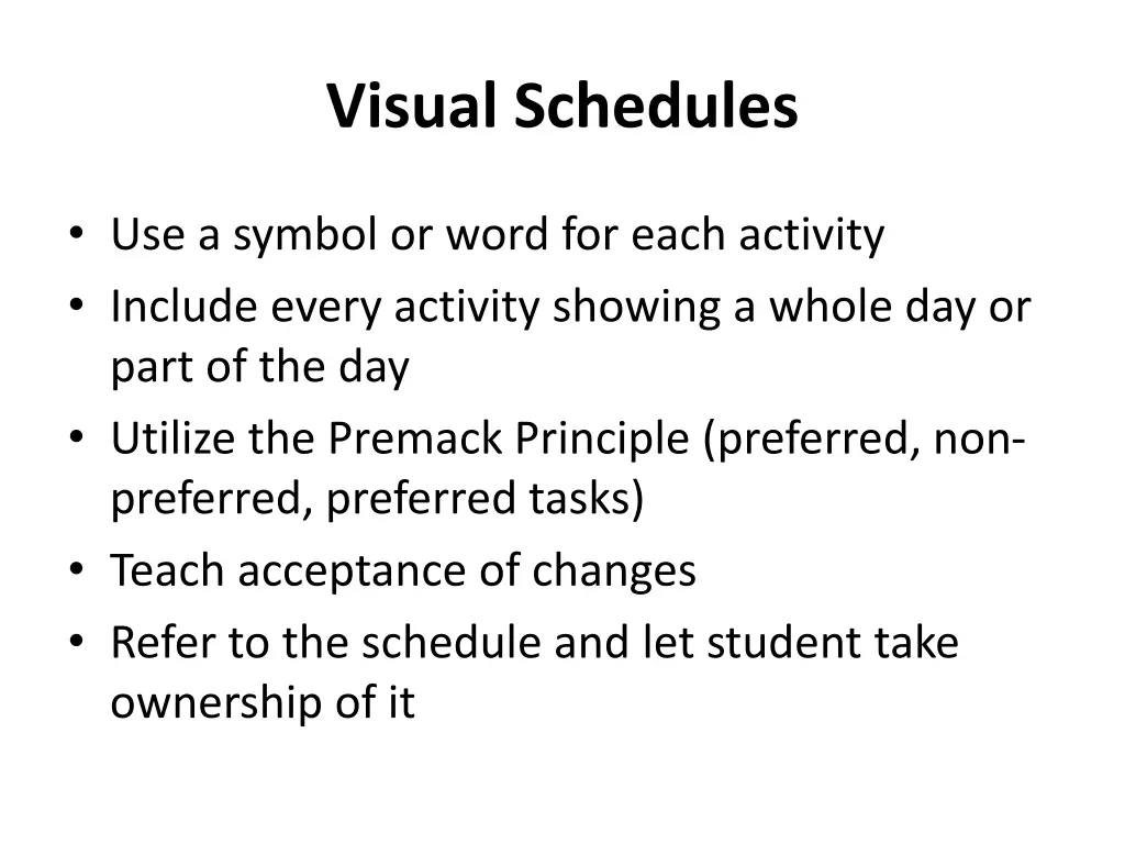 visual schedules