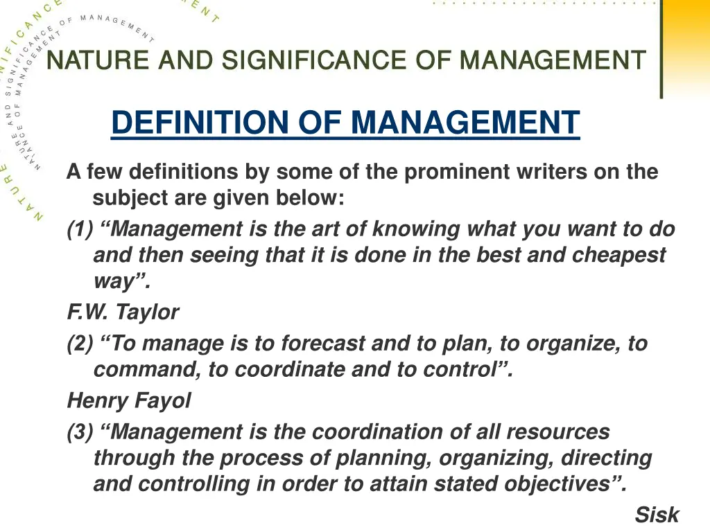 definition of management