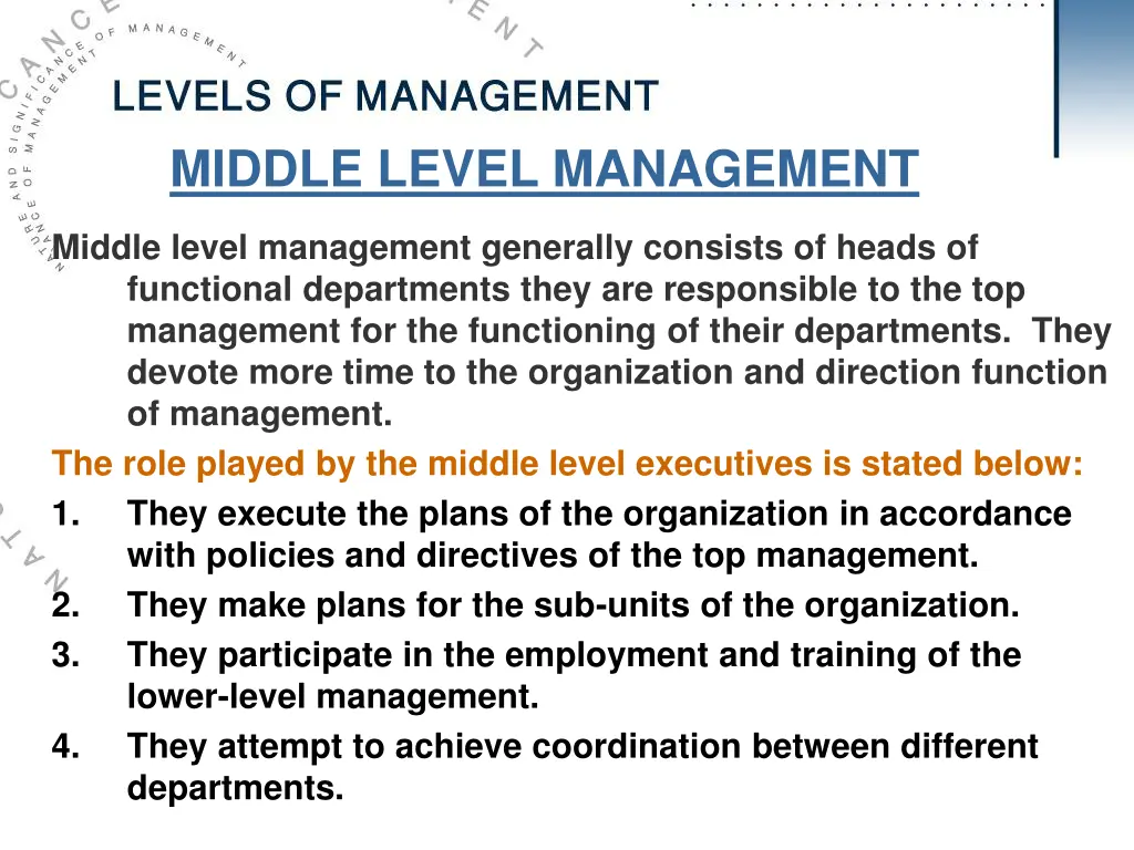 middle level management