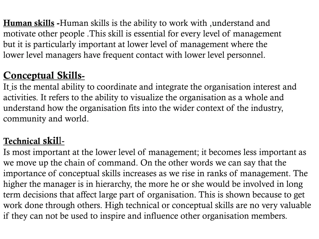 human skills human skills is the ability to work