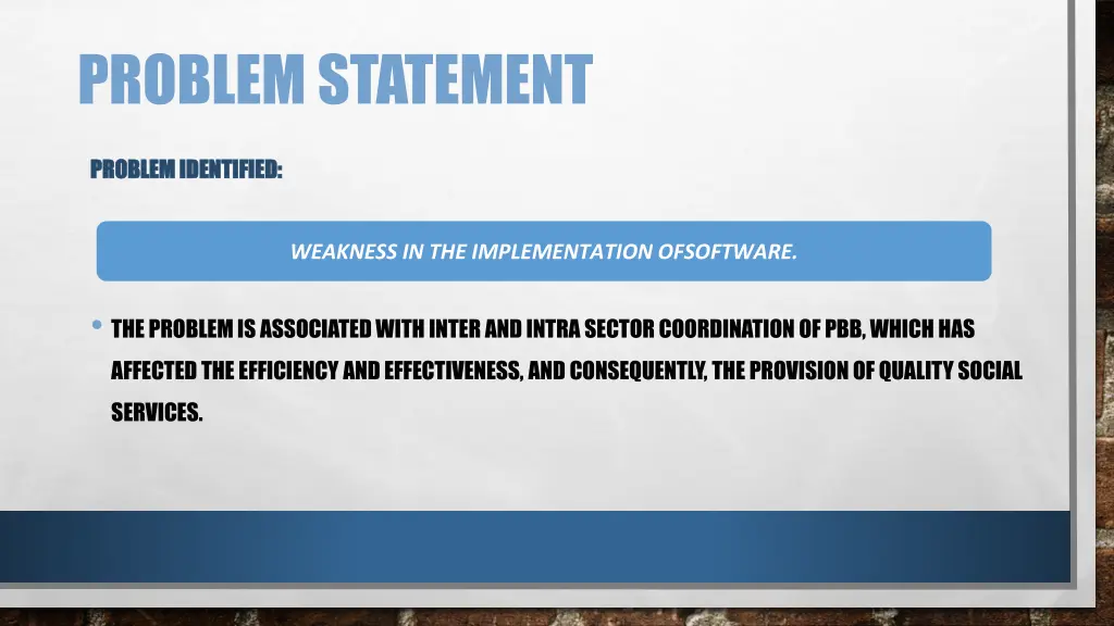 problem statement
