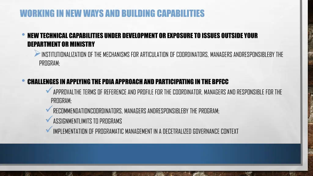 working in new ways and building capabilities 2