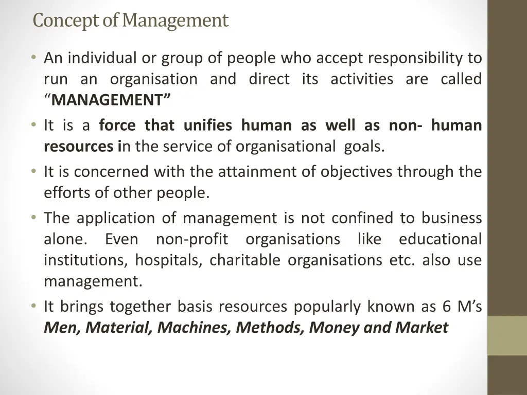 concept of management