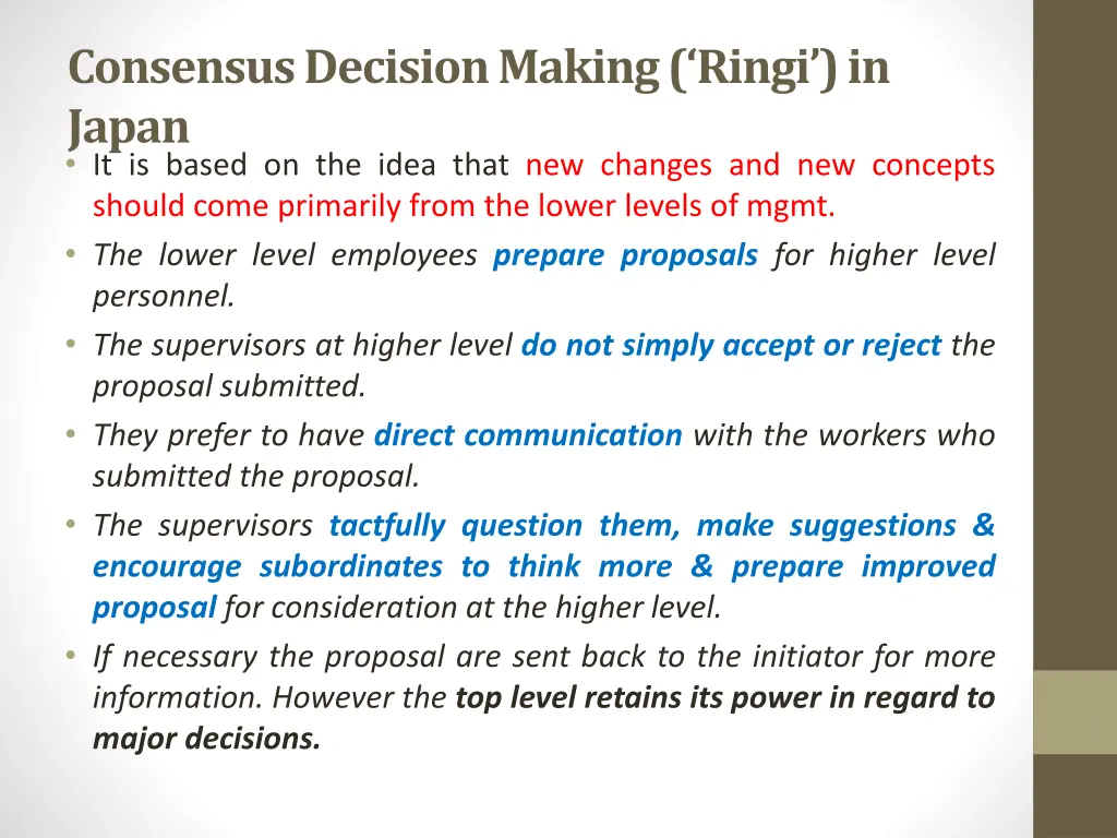 consensus decision making ringi in japan