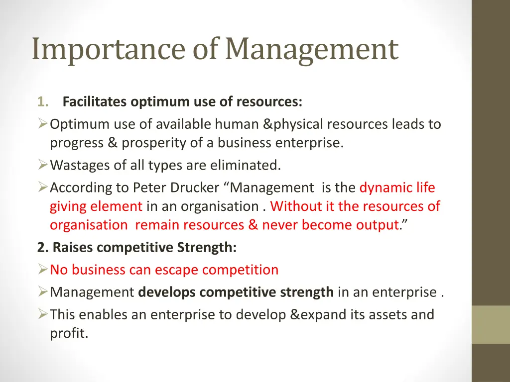 importance of management