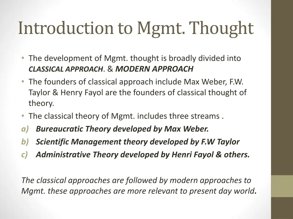 introduction to mgmt thought 1