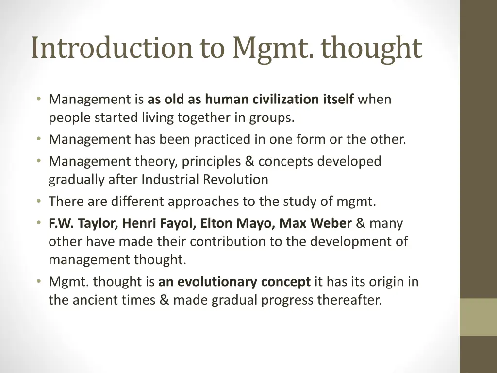introduction to mgmt thought