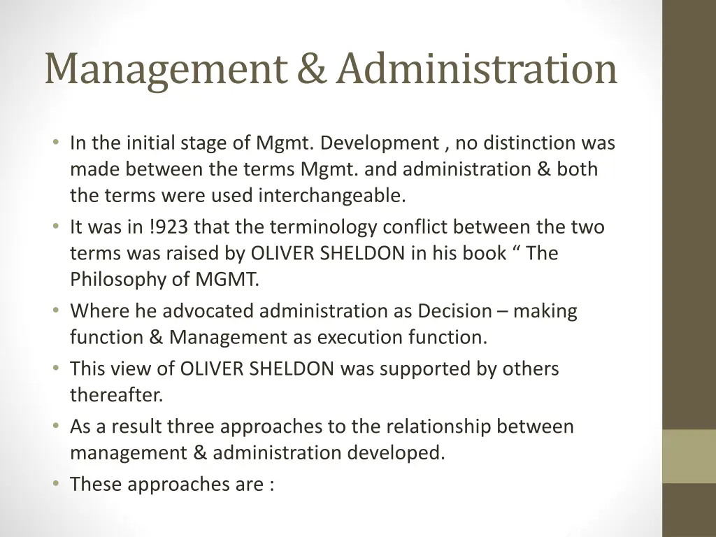 management administration