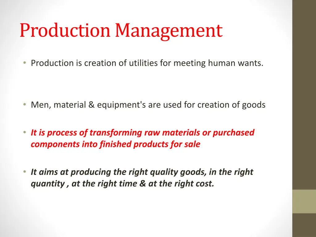 production management