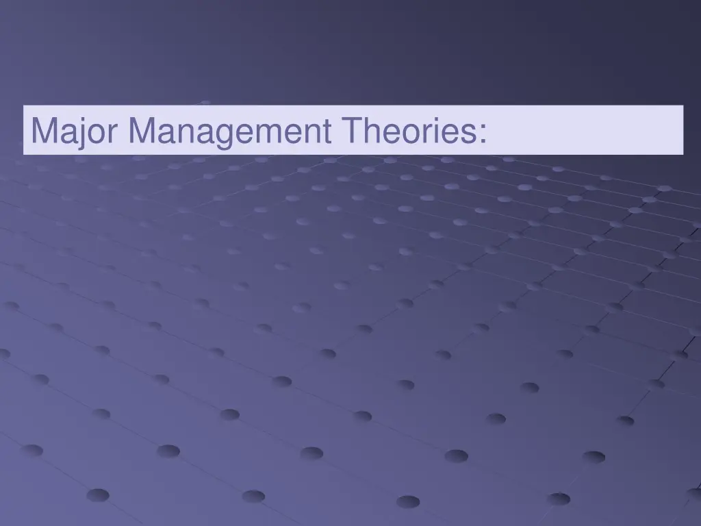 major management theories