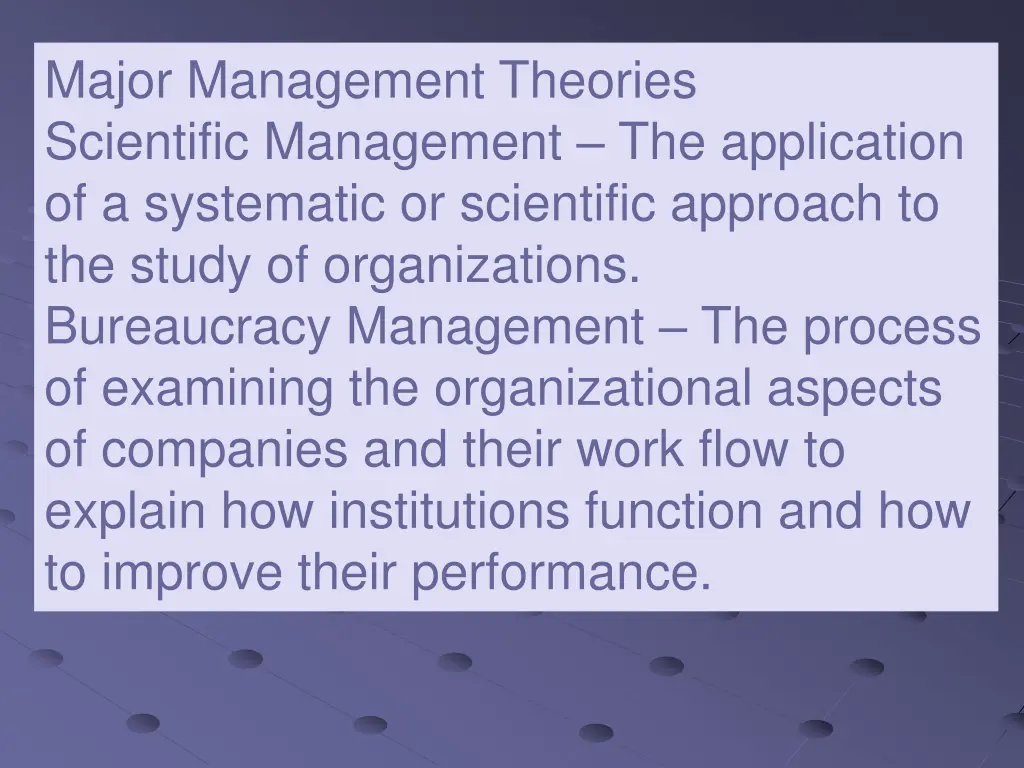 major management theories scientific management