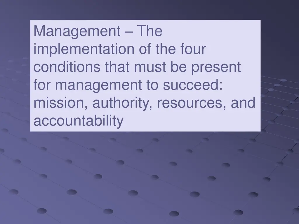 management the implementation of the four