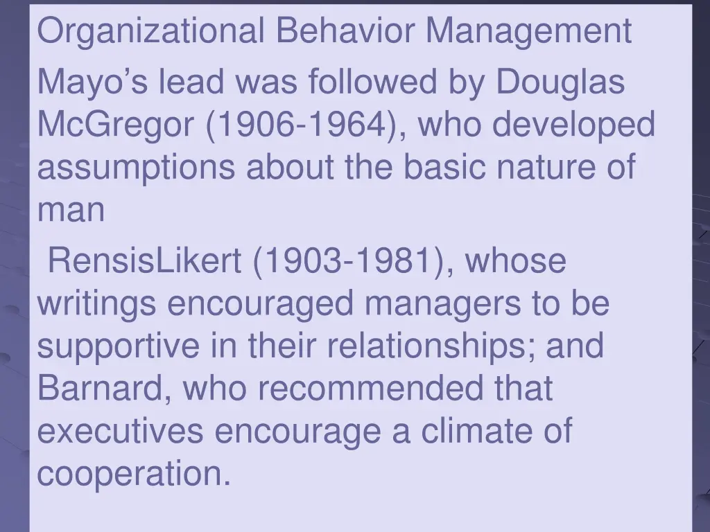 organizational behavior management mayo s lead