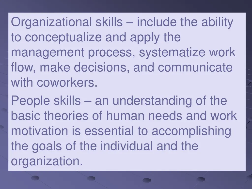organizational skills include the ability