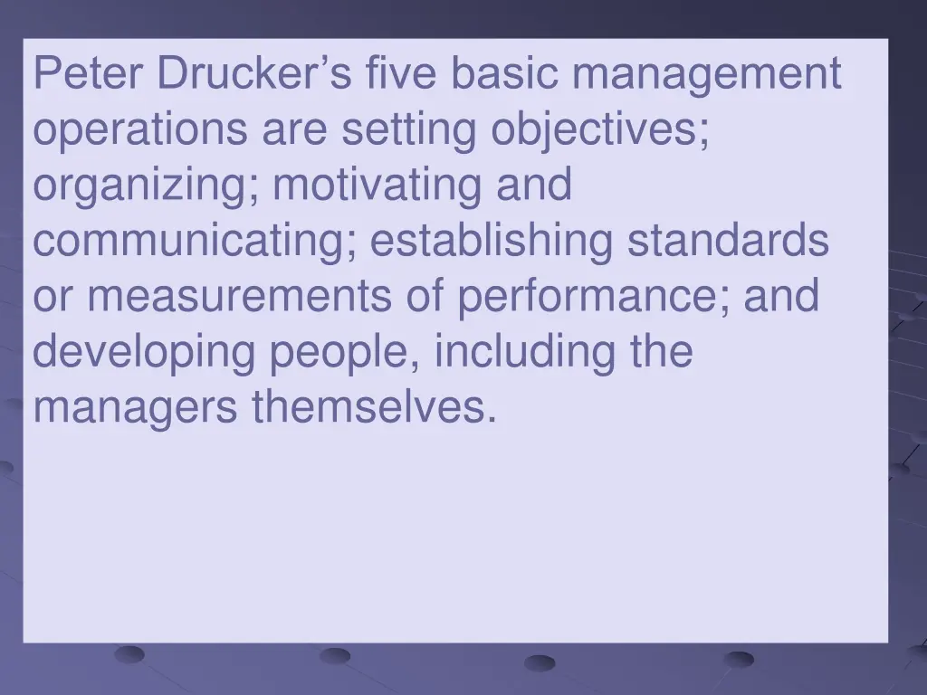 peter drucker s five basic management operations