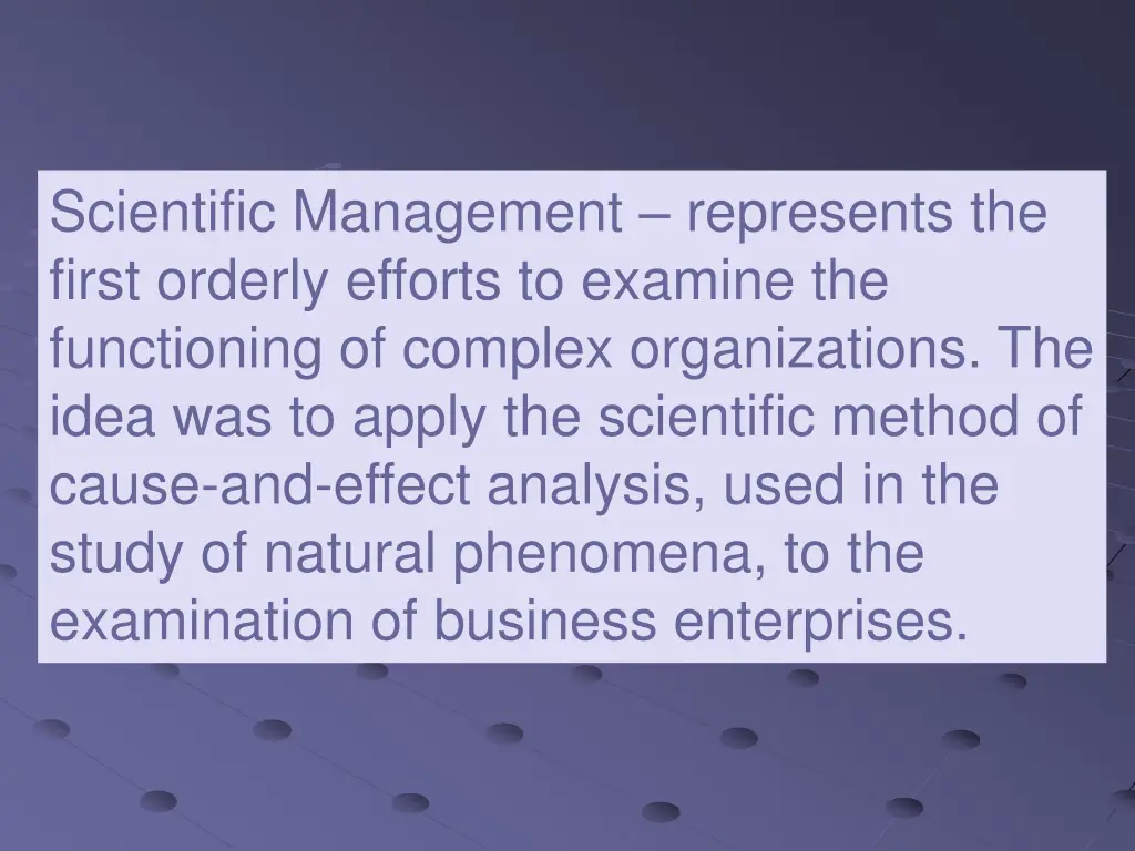 scientific management represents the first