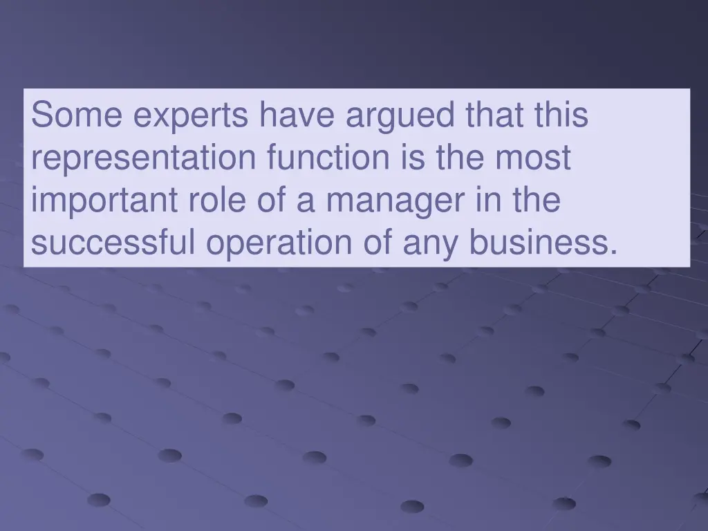 some experts have argued that this representation