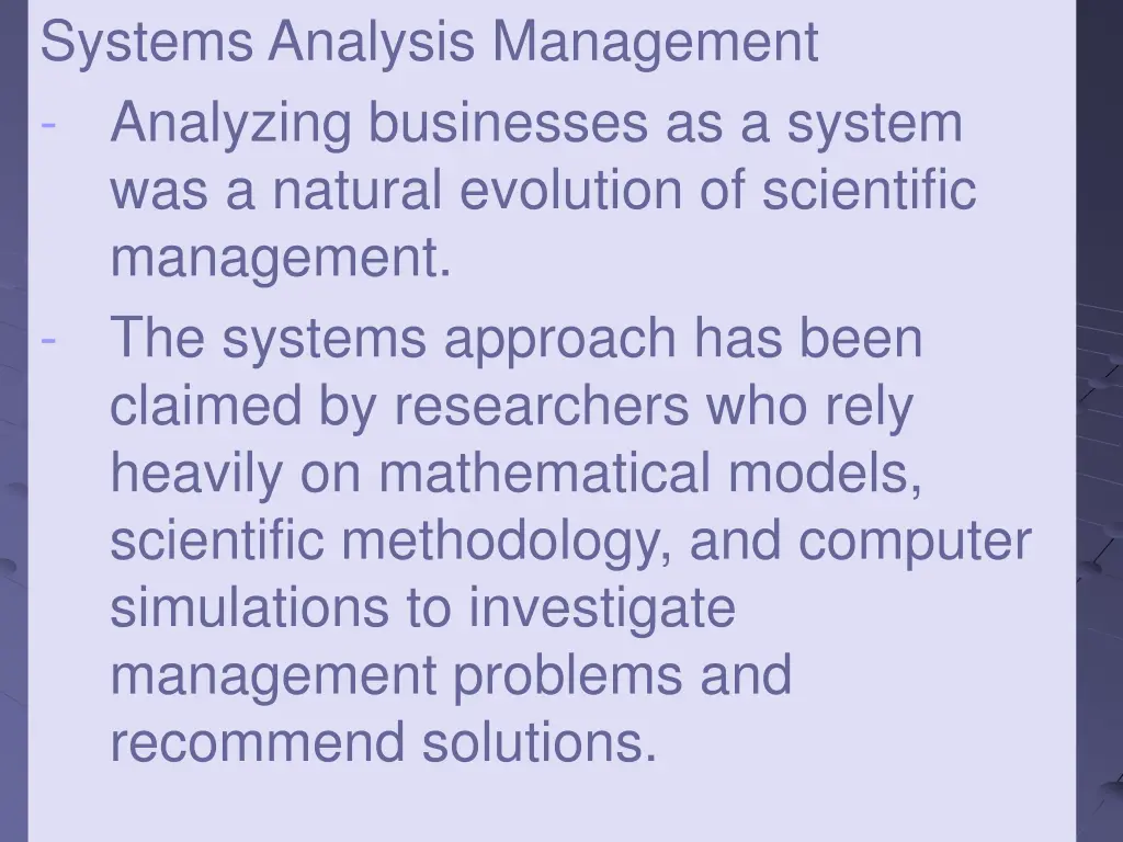 systems analysis management analyzing businesses
