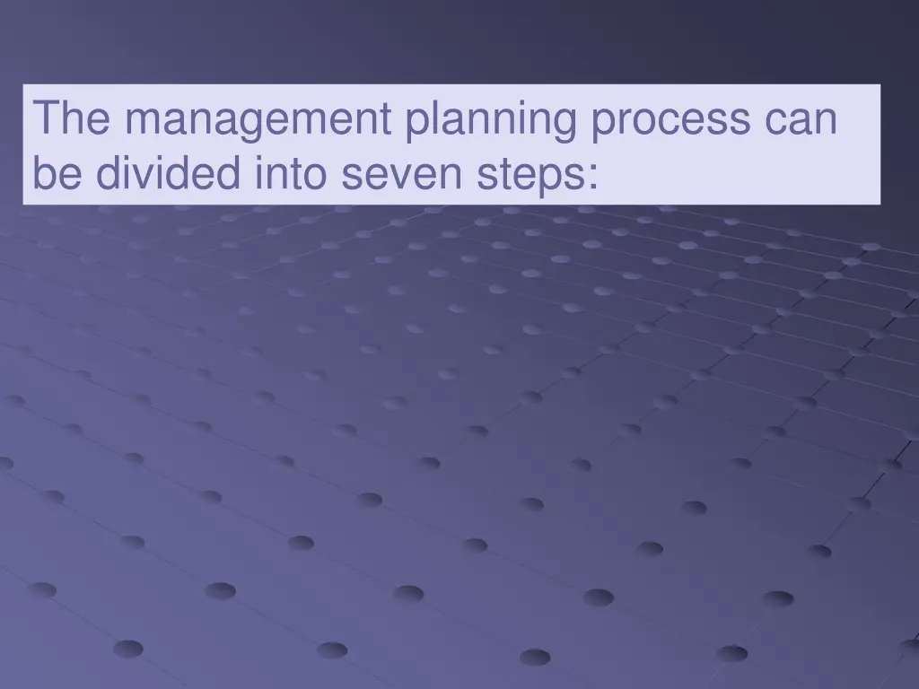 the management planning process can be divided