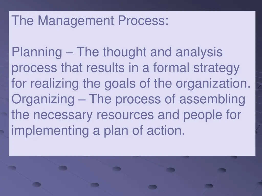 the management process