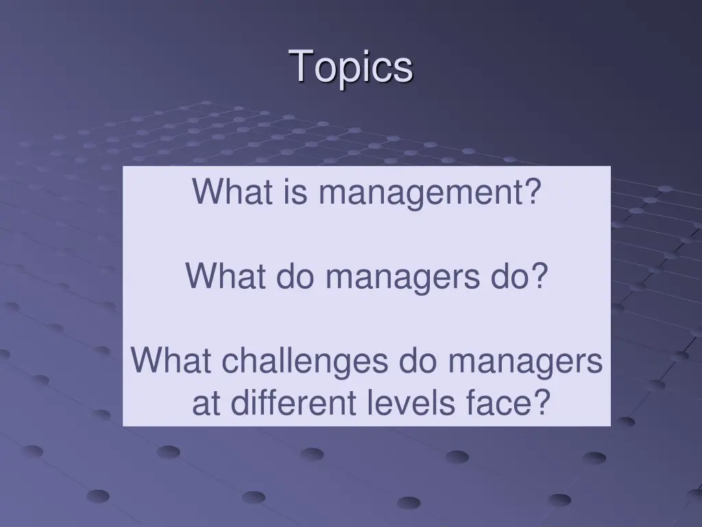 topics