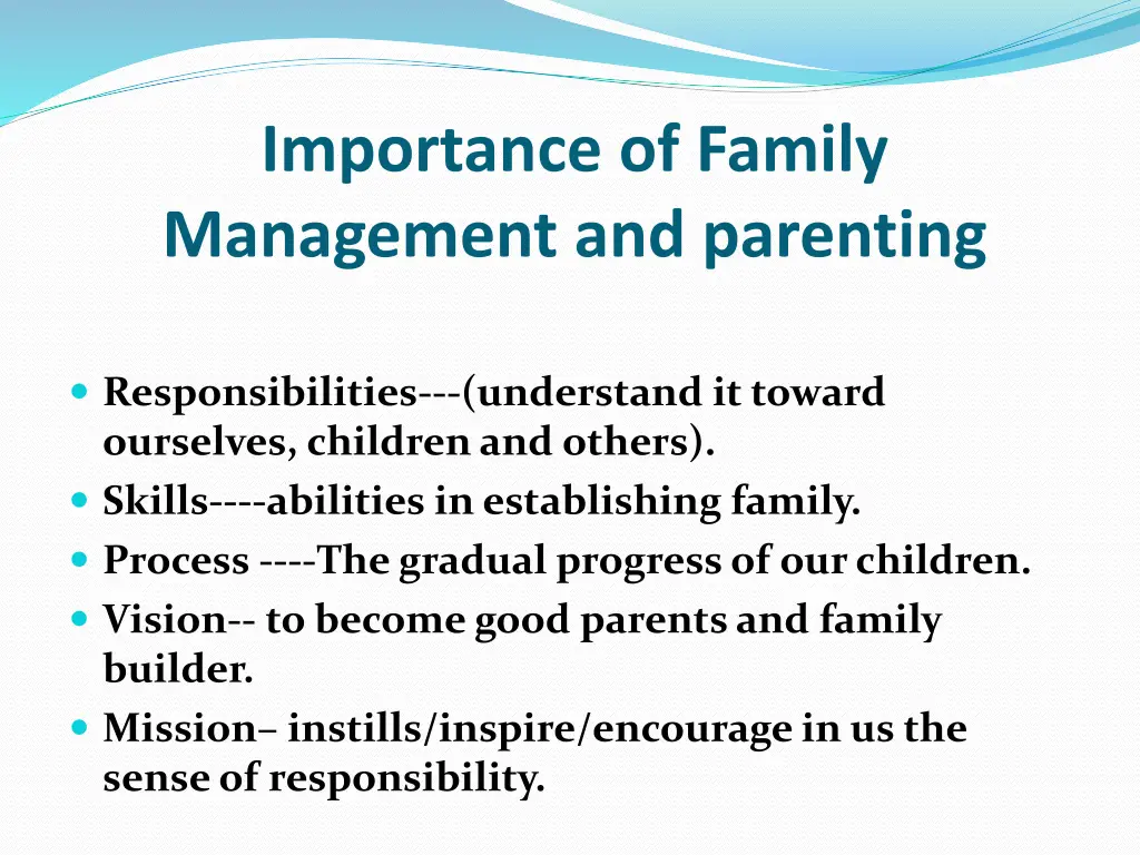importance of family management and parenting