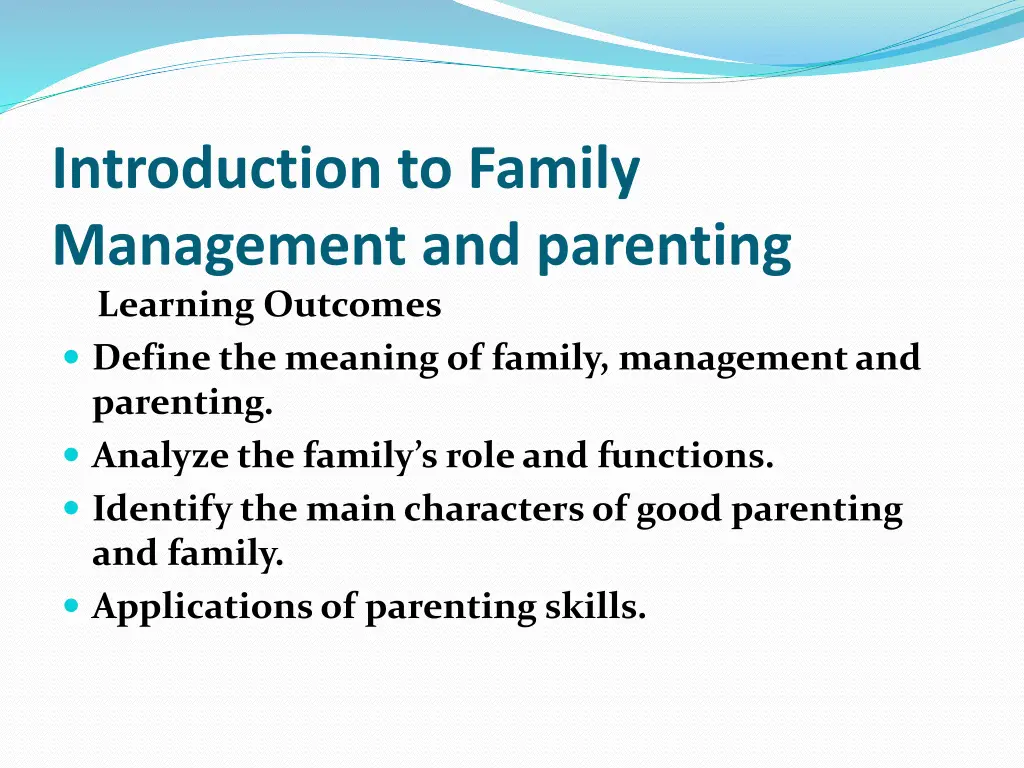 introduction to family management and parenting