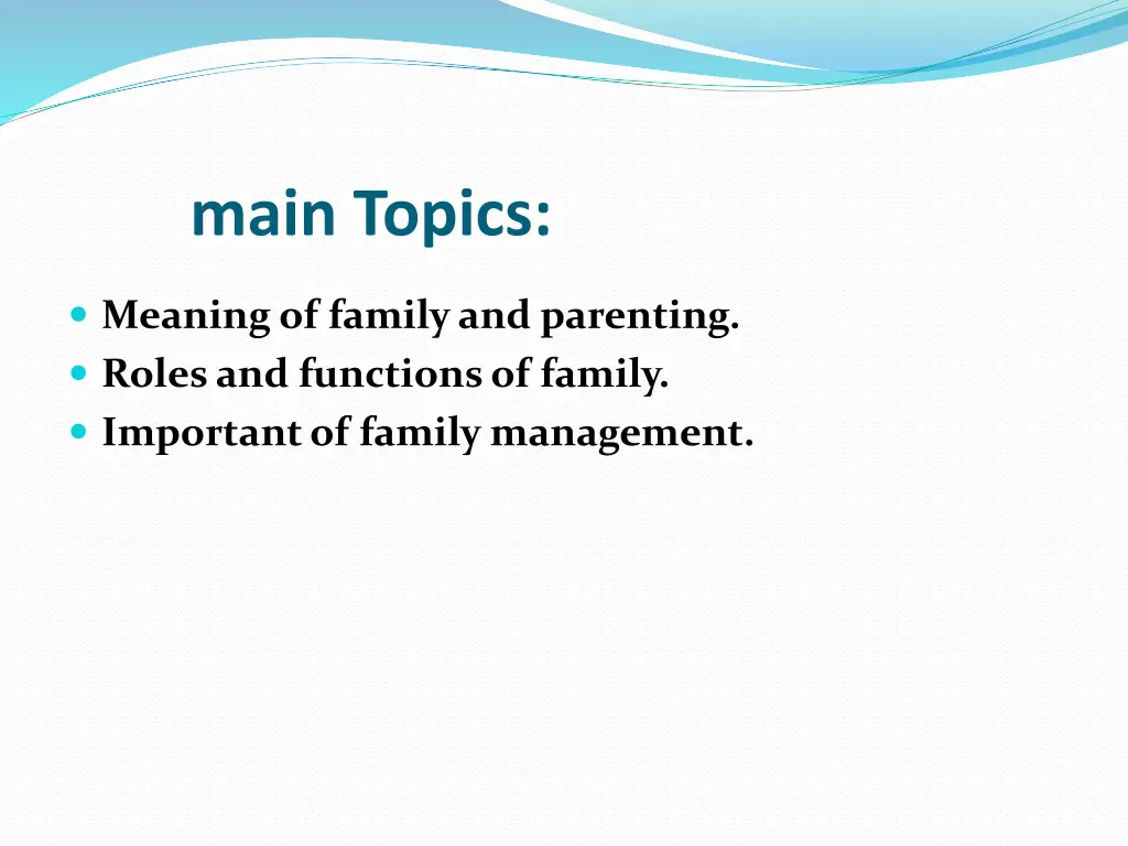 main topics